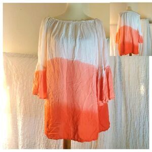 Exist Tie Dye Block Color Bell Sleeve Top Size XL